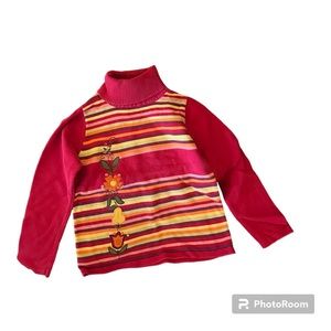 Gymboree Red and Multicolor Striped Sweater